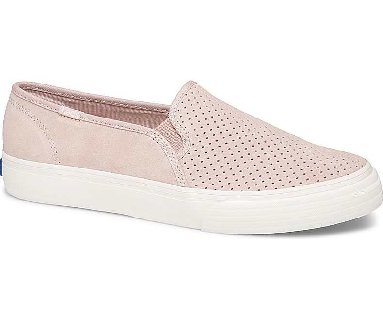 Keds Women's Double Decker Perf Suede Fall Pink Slip On Shoes - GQ6978240